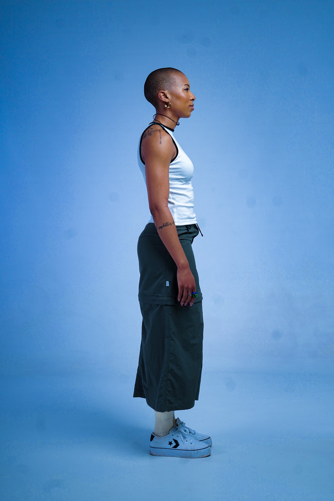 white rib vest