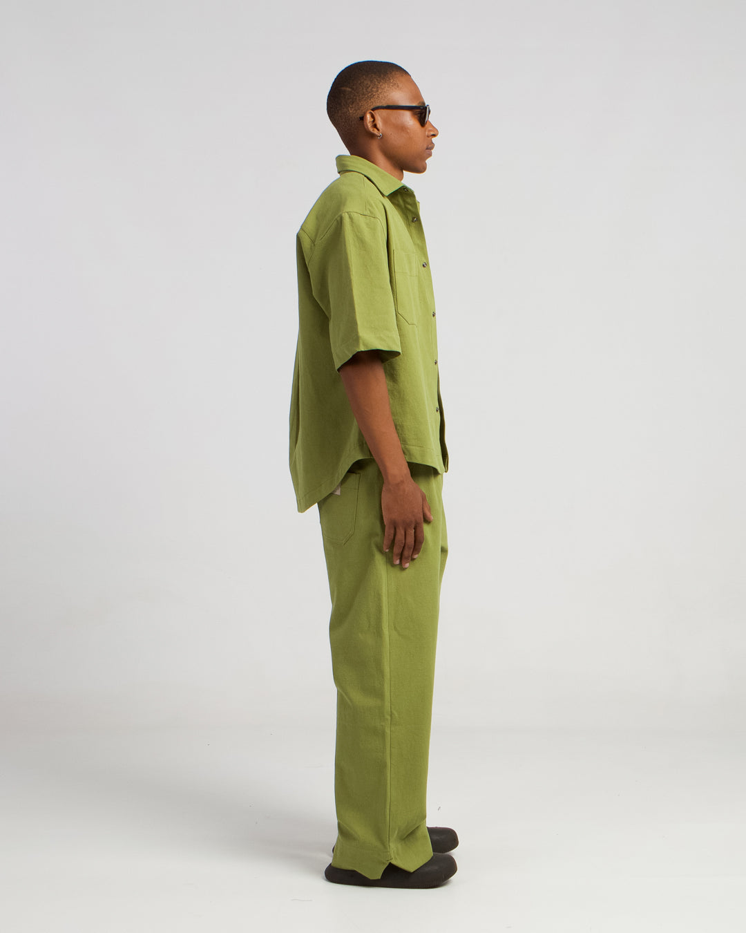 green unisex cotton shirt