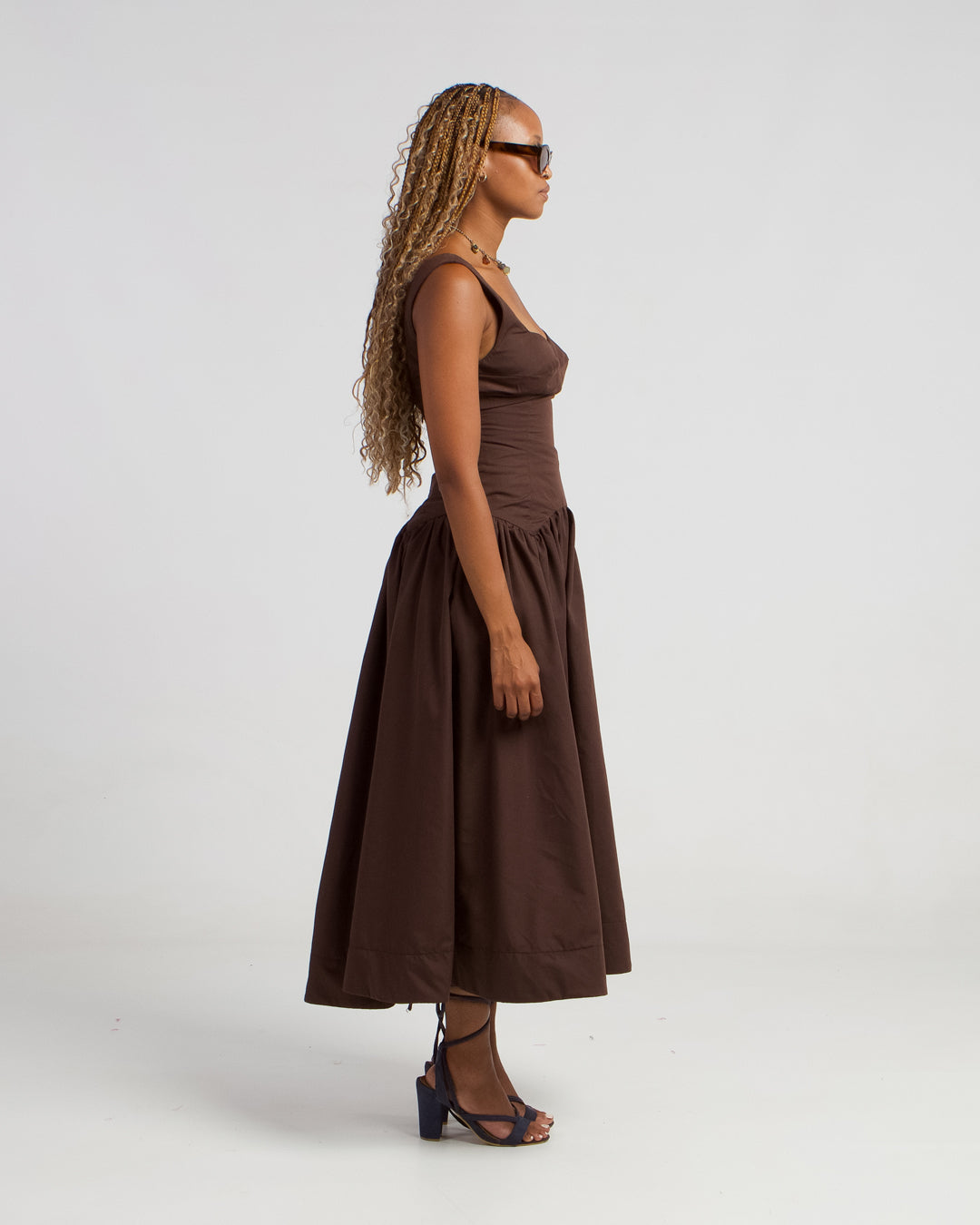 chocolate midi dress