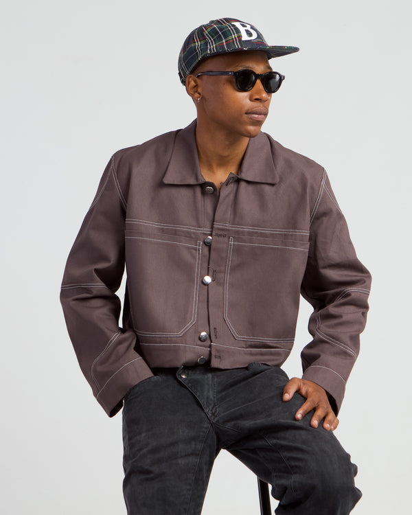 brown unisex utility jacket
