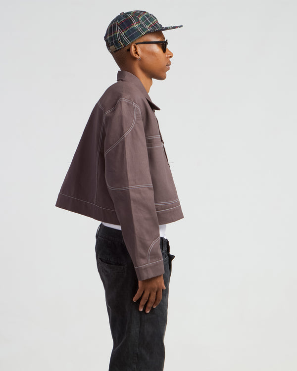 brown unisex utility jacket