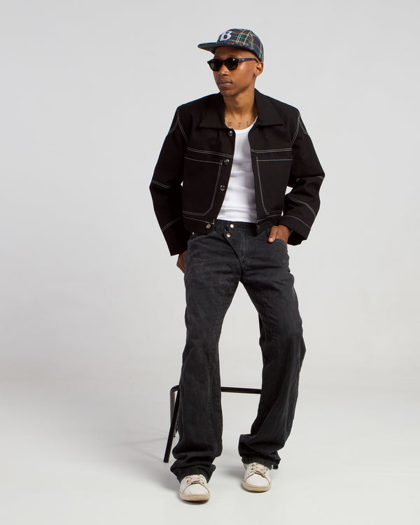 black unisex utility jacket