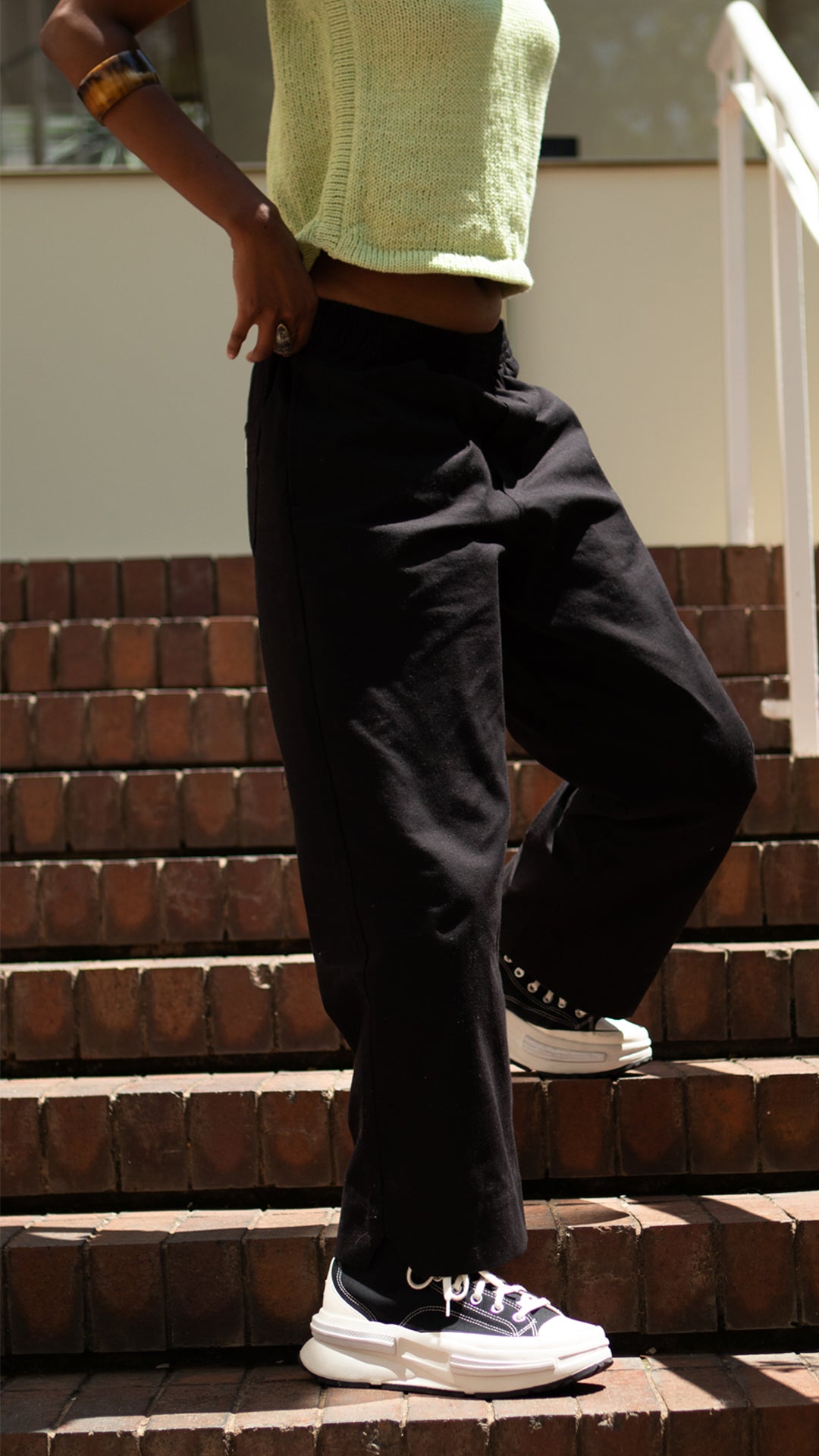 black basic unisex pants
