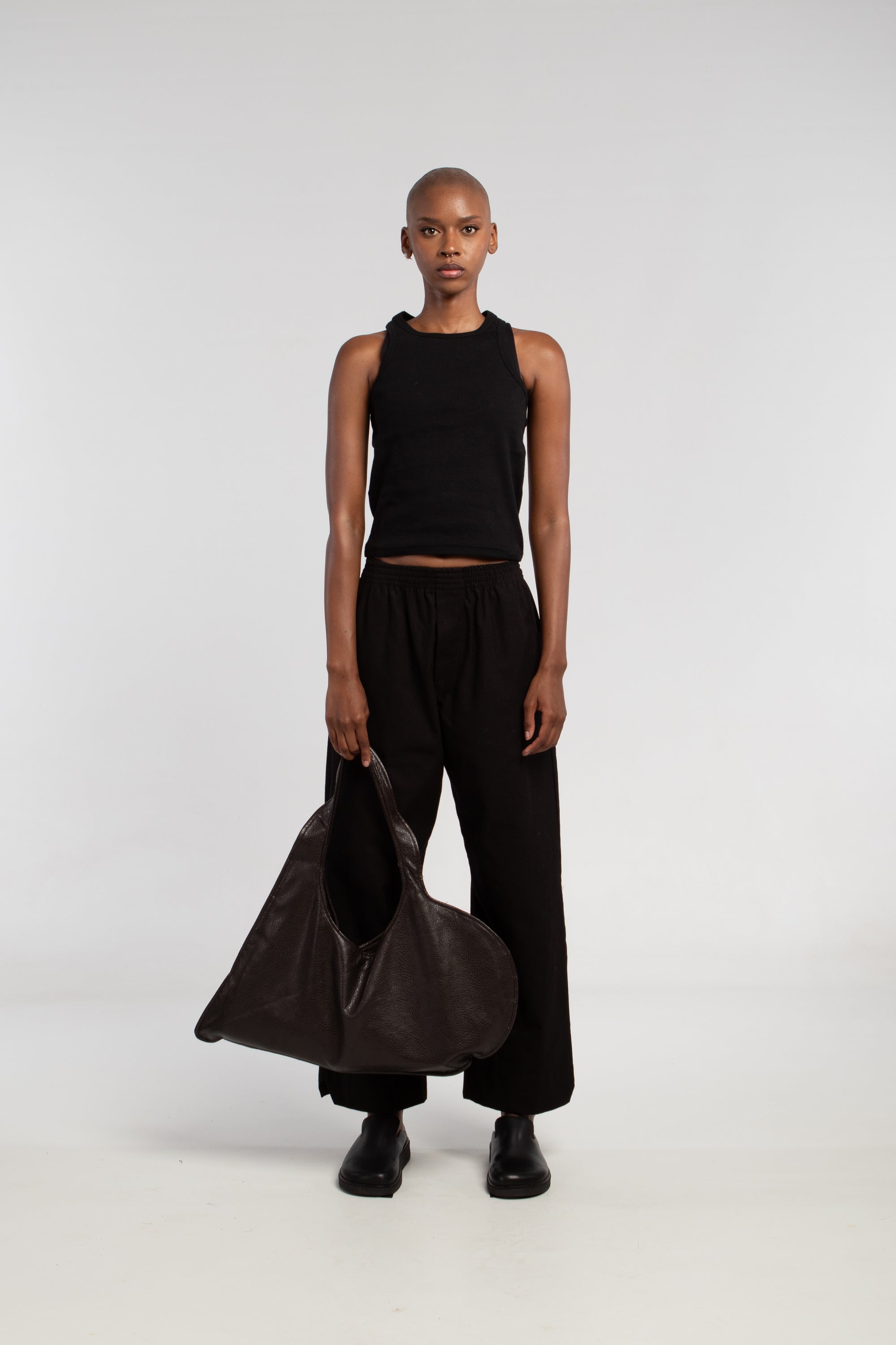black unisex rib vest
