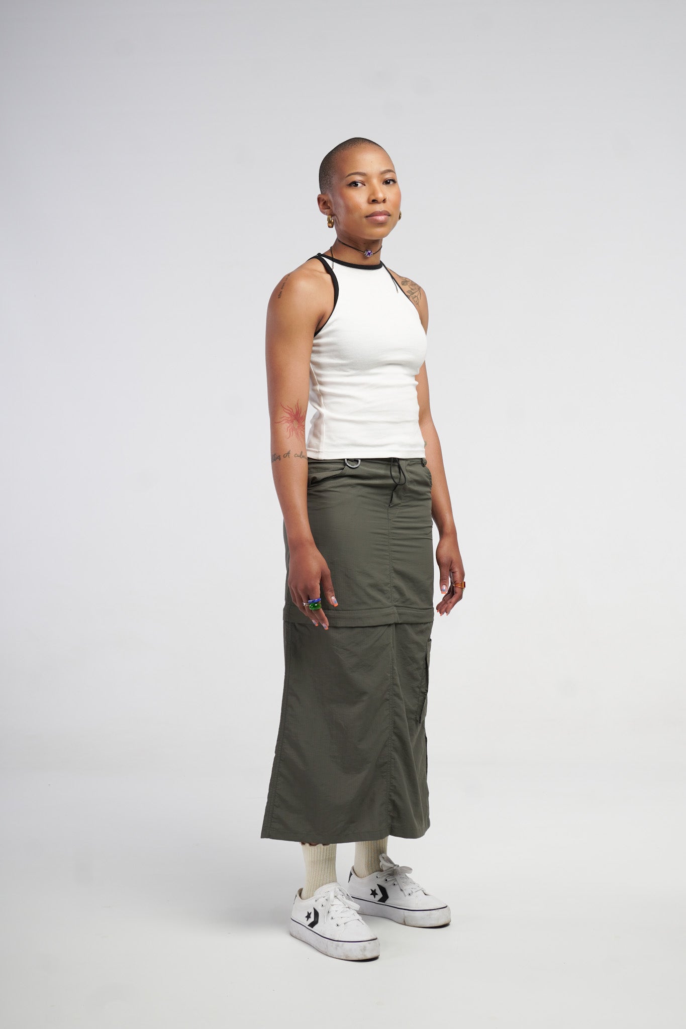 white rib vest