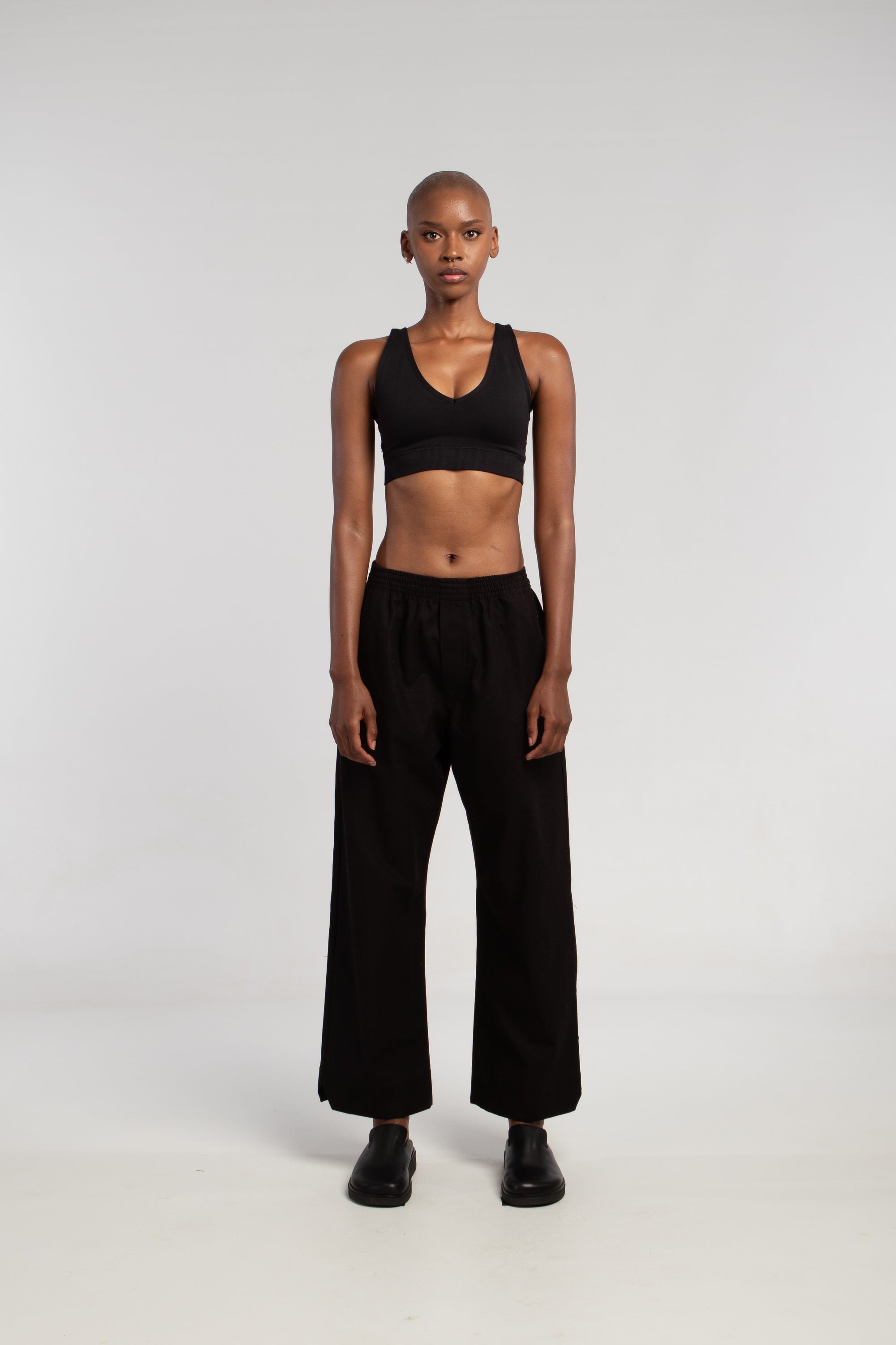 black basic unisex pants